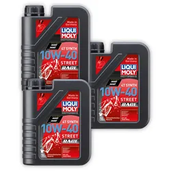 3x Motoröl LIQUI MOLY 20753 Motorbike 4T Synth 10W-40 Street Race Motorrad 1 Liter
