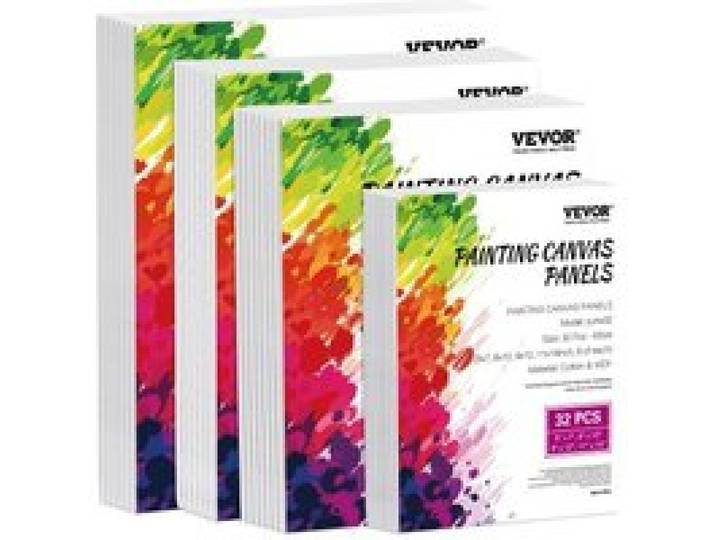 VEVOR Toile blanche pour peinture, lot de 32, toile à peindre avec 4 tailles, tableau en toile pour la peinture pour croquis, peinture acrylique et à l'huile, aquarelle, pour enfants et professionnels