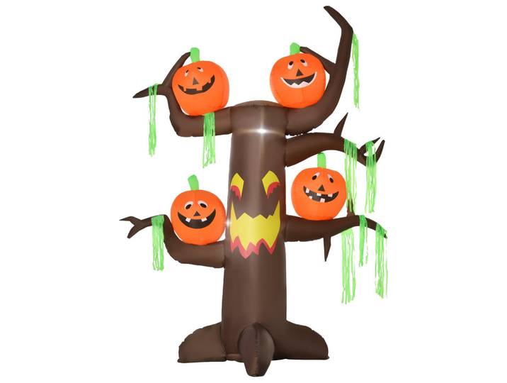 Homcom Halloween Aufblasbarer Baum, Mehrfarbig, Polyester, Mehrfarbig, Kunststoff, 80x240x180 cm, Dekoration