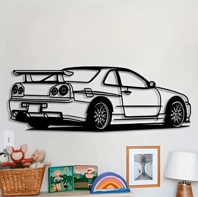 Uplift Curations SpeedArt R Model Metal Car Wall Art Automotive Car Silhouette Hanging For Home Office Kids Room Decor SpeedArt R Model Metal Car Wall Art Automotive Car Silhouette Hanging For Home Office Kids Room Decor