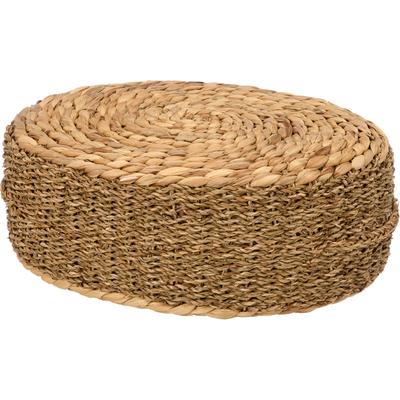 Sitzhocker CREATIV HOME "Pouf", braun, B:40cm H:14cm T:13cm, 70% Seegras, 30% Wasserhyazinthe, Hocker, Sitzhocker, in ovaler Form