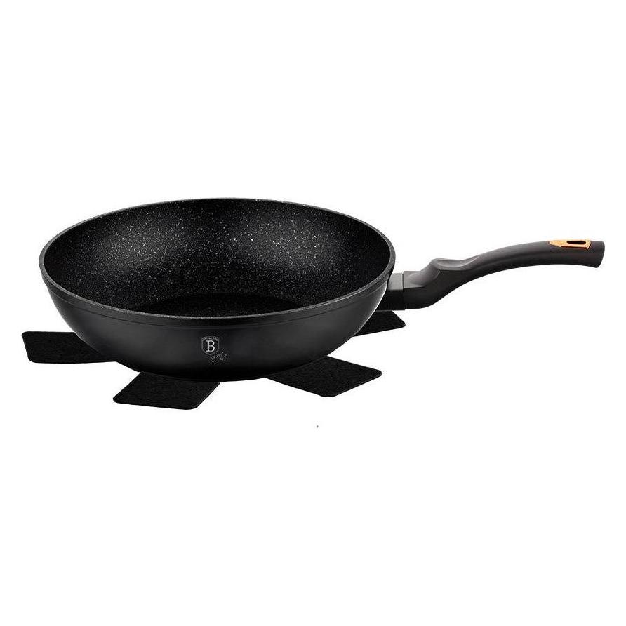 BerlingerHaus WOK FRYER GRANITE 28cm Black ROSE BH-1638 (Bratpfanne, Aluminium, 28 x 7.40 cm) (21180392)