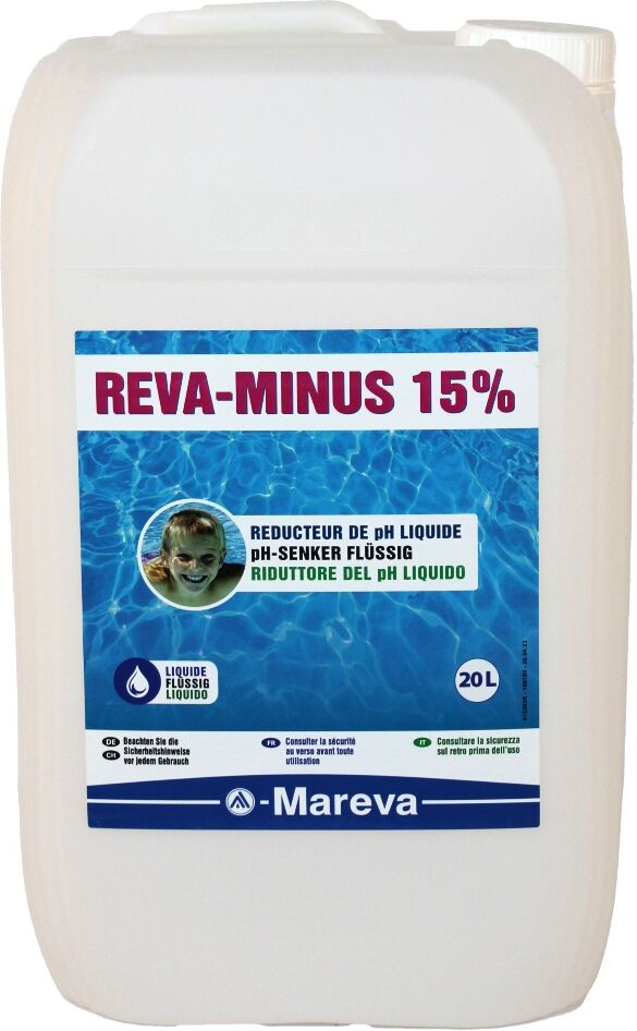 Traitement piscine Mareva REVA-MINUS pH- liquide 15% bidon 20L