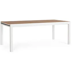 Gartentisch Elias ausziehbar, modernes Polywood-Design, weiß natur, für 8–10 Personen
