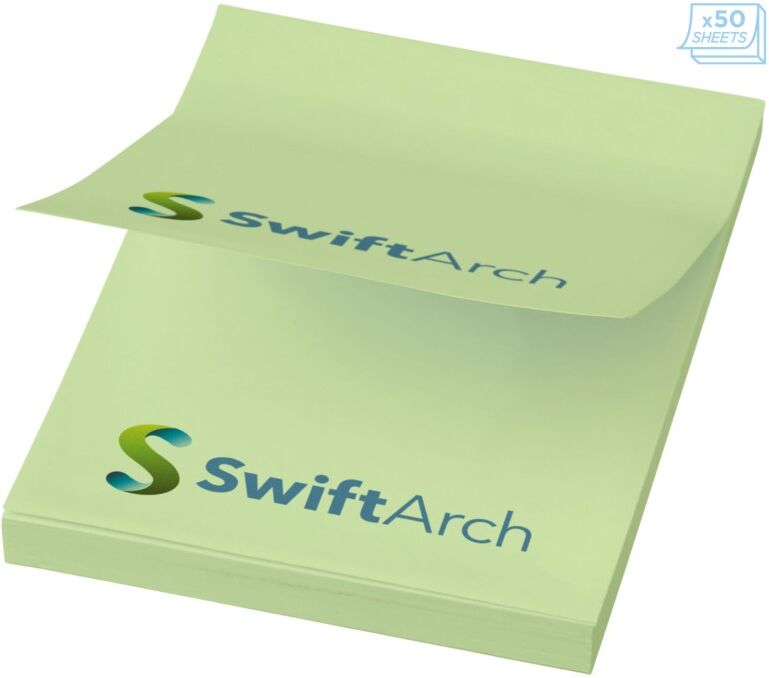 Notes adhésives personnalisables en papier vierge Menthe 50 pages