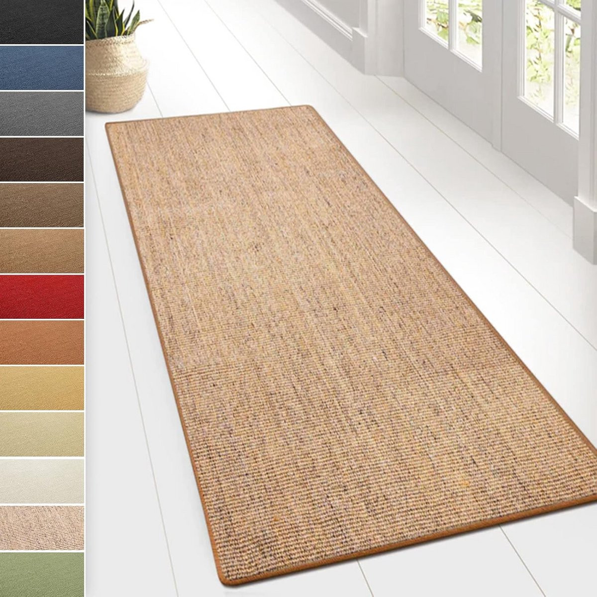 Sisal Vloerkleed op Maat – Duurzaam Natuurlijk Touw Tapijt voor Woonkamer of Gang (200 x 300 cm)