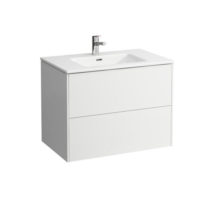 LAUFEN Pro S Base Waschtisch mit Unterschrank 80 cm H864961260104 Waschtisch-Set, 80x50cm, 2 Schubladen, weiß matt