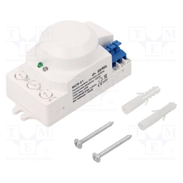 Zamel MCR-01 Mikrowellen-Bewegungssensor 220 - 240 V AC 1200 W 360 Grad (EXT10000049) (10 m) (EXT10000049)