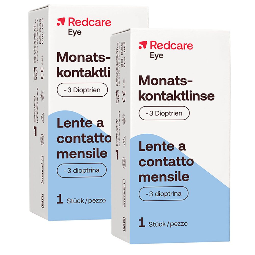 Redcare Monatslinse -3dpt 2 Stück Kontaktlinsen
