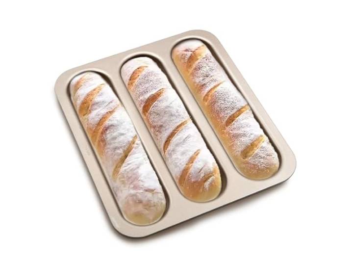 BSDLZCH Französische Baguette-Brotbackform, 3 Mulden, antihaftbeschichtete Kastenform