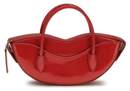 Fiorucci Mini Lips Vinyl rot Lippen-Handtasche silber
