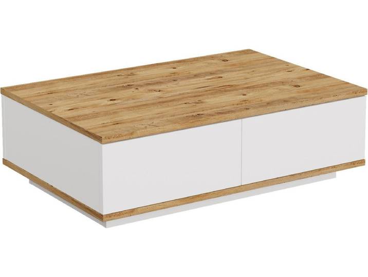 Holz-Couchtisch \ FR14\ – 90 x 60 x 28 cm – Atlantische Kiefer, weiß