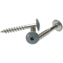 5,5x35 mm Montageschraube für HPL Schichtstoffplatten, Torx, V4A, Kopf lichtgrau lackiert, 100 Stück/VE