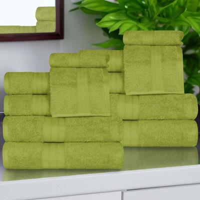 Superior Atlas Cotton Plush Absorbent Heavyweight 12 Piece Towel Set