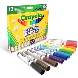 Crayola: Auswaschbares Filzstift-Set mit abgerundeter Spitze – 12 Stück