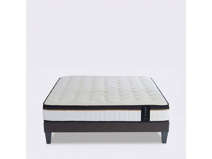 Ensemble matelas mémoire h24 sommier gris 140x190