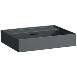 LAUFEN Kartell Waschtisch H8103337581091 60x46cm, unterbaufähig, mit Überlauf, ohne Hahnloch, graphit matt