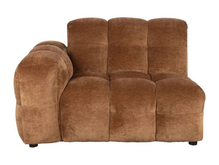Sofa-Element Hackman mit Armlehne links, Cognac-Velours von Dutchbone