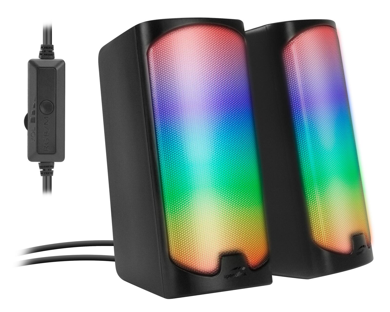 Speedlink TONOS RGB Gaming Stereo Lautsprecher, schwarz SL-810009-BK