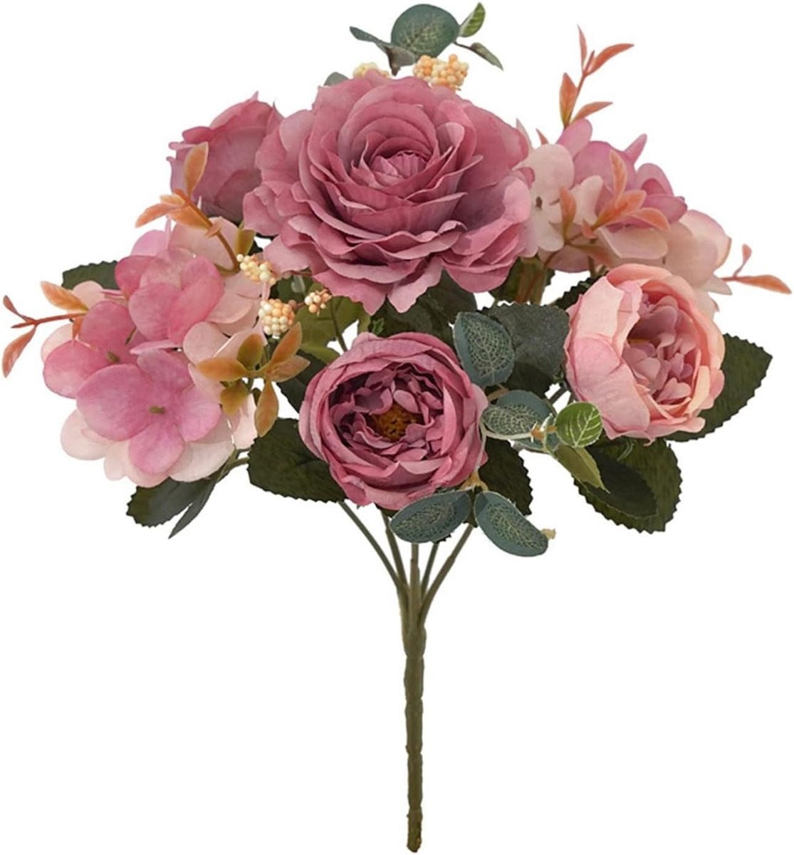 Rood kunstbloemen boeket van zijde voor huisdecoratie