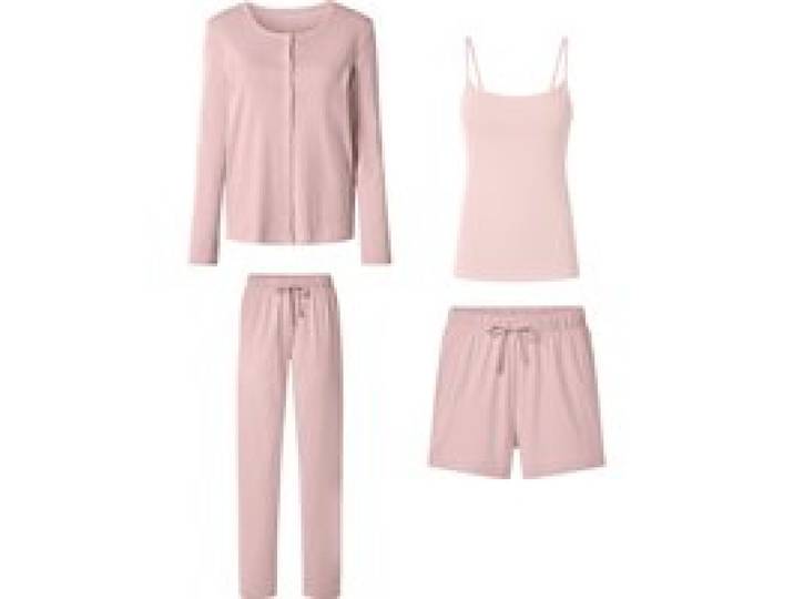ESMARA® Ensembles pyjamas femme, 4 pièces (rose, XL (46/48))