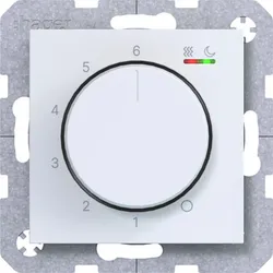 Hager Temperaturregler 230V/15W, Dreh-/Druckknopf, Heizen/Kühlen, A.x/C.x, lichtweiß matt