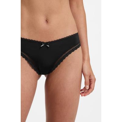 String HUGO UNDERWEAR, Damen, Gr. XL, Microfaser, schwarz, Microfaser, Obermaterial: 79% Polyamid, 21% Elasthan, unifarben, körpernah, Unterhosen String, elegante Spitzenbesätze, Logo-Schleife, mittlere Bundhöhe