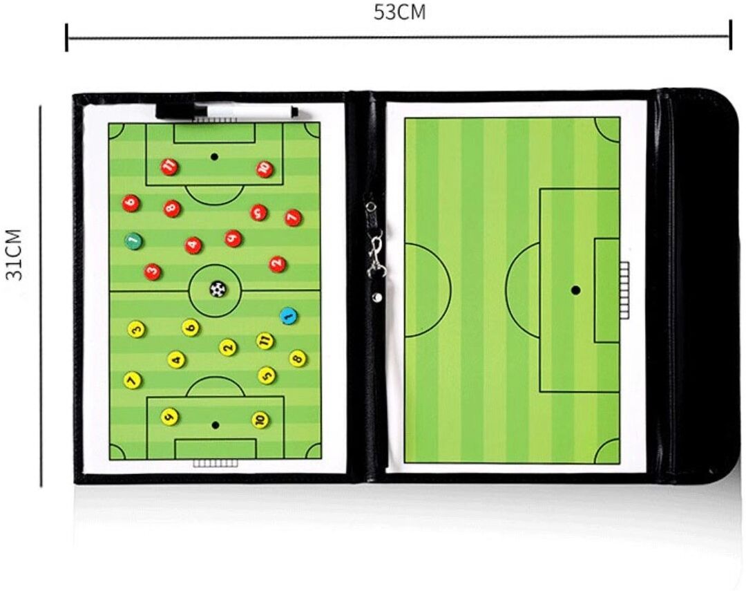 INF Drei-teilige Basketball-Taktiktafel mit magnetischen Spielsteinen und wasserlöschem Marker, PVC-Coach-Board für portables