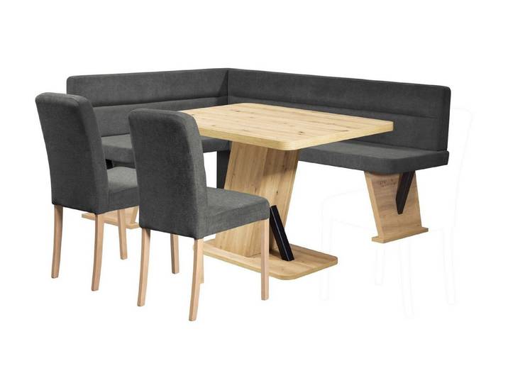 Home affaire Eckbankgruppe Laros Sitzgruppe, Eckbank, Stühle, Tisch, (Set, 4tlg Set), perfekt für Küche, Esszimmer, Wohnzimmer, Bestseller