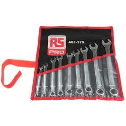 RS PRO, Schraubenschlüssel, Gabelringschlüssel metrisch 9-teilig (19 mm)