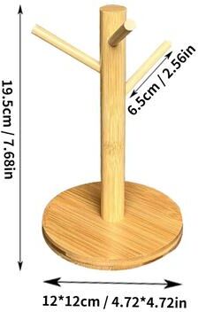 Uplift Treasures Bamboo Mug Tree Holder With 3 Or 6 Hooks a