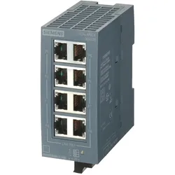 Siemens 6GK5008-0BA10-1AB2 SCALANCE XB008 unmanag.Industrial Ethernet Switch (8 Ports), Netzwerk Switch, Schwarz