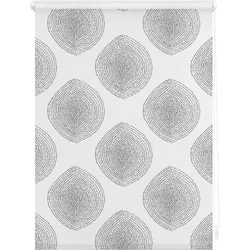 Lichtblick Rollo Klemmfix, ohne Bohren, blickdicht, Stripy Boho Drop  - Weiß