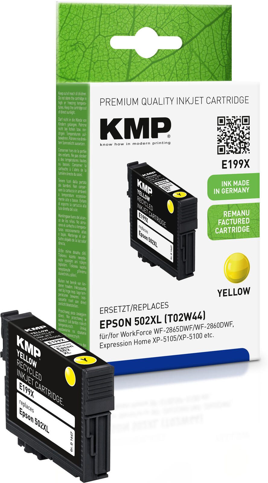 KMP Druckerpatrone E199X gelb kompatibel zu EPSON 502XL (T02W44) 1647,4009