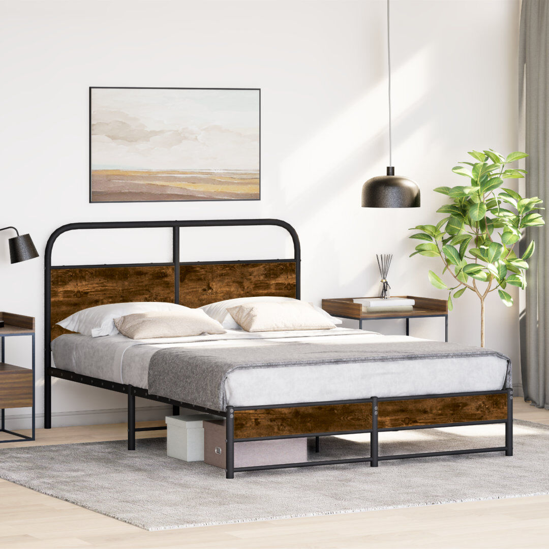 Borough Wharf Alterick Bed Frame Smoked Oak 120 x 190 cm