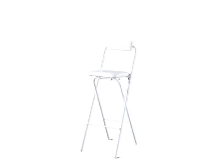 IUVYTA Tragbare Klappbare Barstühle Mit Hohem Fuß Und Thekenstuhl Mit Rückenlehne, kompaktem Empfangs- und Angelsitz, leicht(White-70cm)