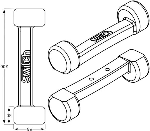 Switch Boards Skateboard Training Trucks (20cm - Schwarz)