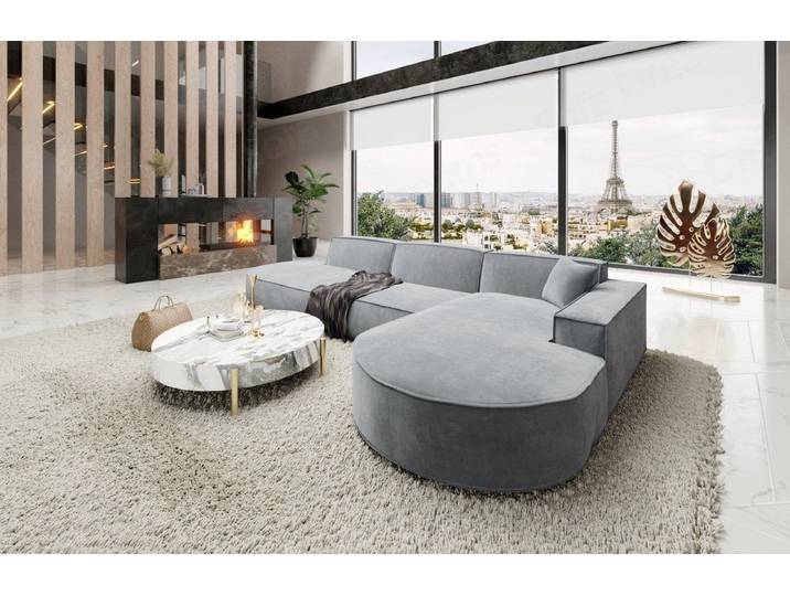 Sofa Dreams Ecksofa Design Stoffsofa Samtstoff Ecksofa Alegranza L Lounge Stoff Sofa, Loungesofa