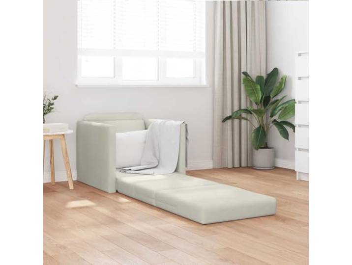 KTHLBRH Schlafsofa Creme 74 x 77 x 81 cm Samt Quadratische Armlehnen, Struktur aus Sperrholz, manuell, 2-Sitzer