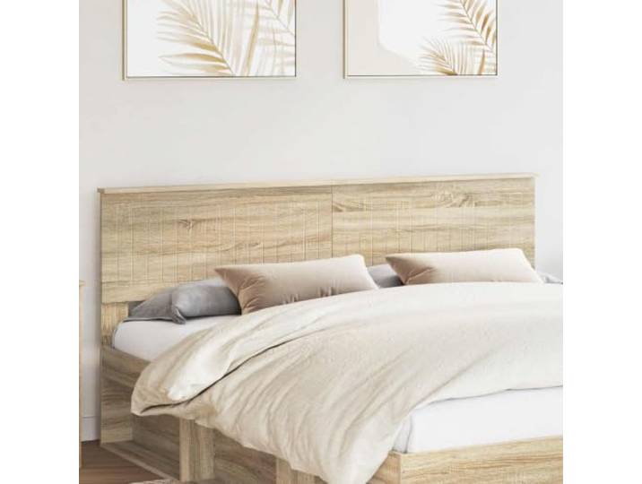 Modernes rechteckiges Kopfteil aus Ingenieurholz in Sonoma Eiche, minimalistisches Design mit klaren Linien, einfache Trockenreinigung und einfache Montage.