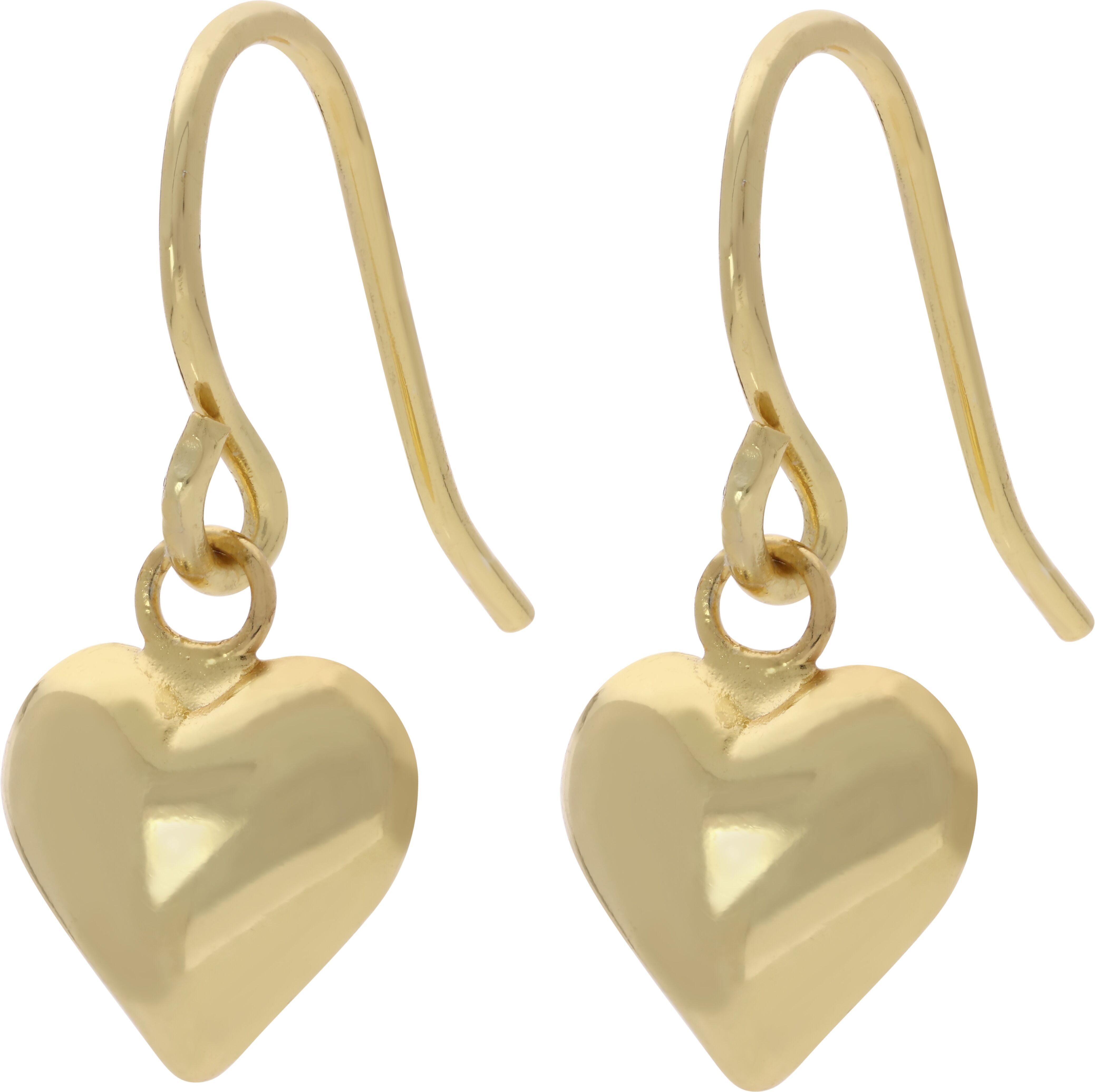 Paar Ohrhaken FIRETTI "Schmuck Geschenk Silber 925 Ohrschmuck Ohrringe Herz", gold (gelbgoldfarben), Ohrringe, Damen, Silber 925 (Sterlingsilber), Paar Ohrhaken