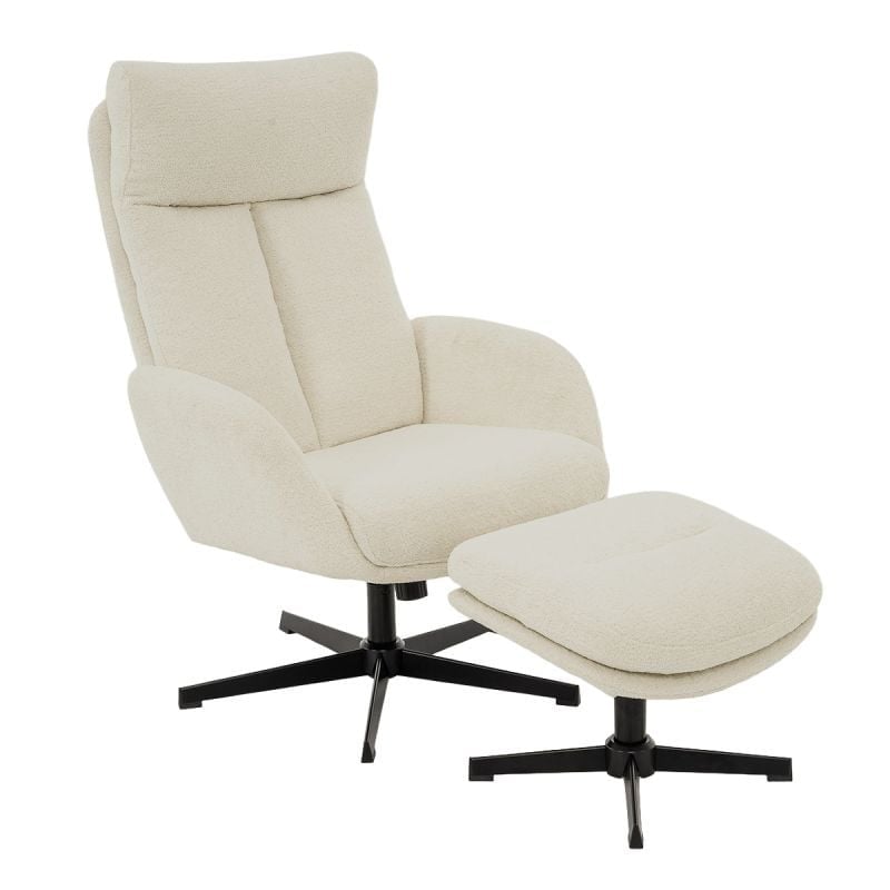 Budget Home Store Draaifauteuil Viktor met voetenbank modern