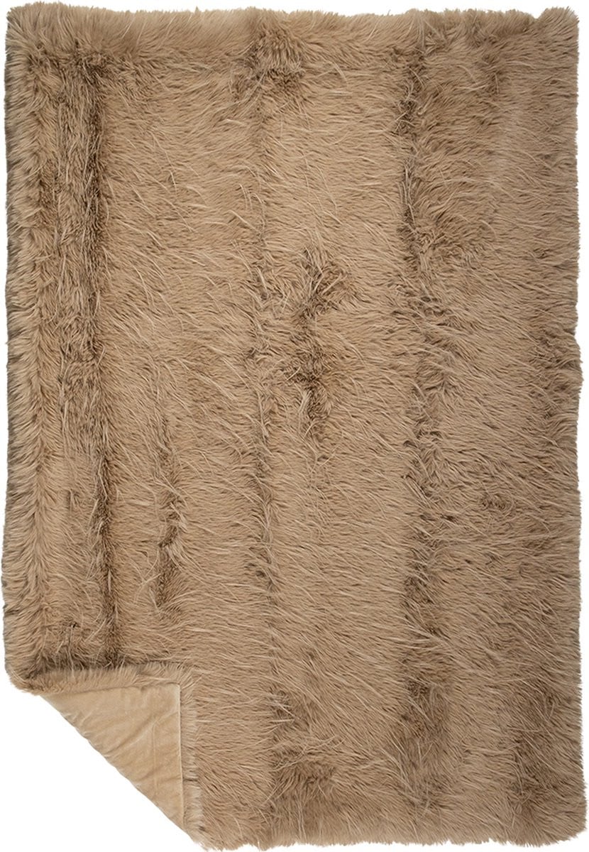 Mars & More Plaid Teddy Langhaar Pluk Cognac 130 x 180 cm