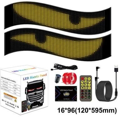 Uplifted Finds Rayhome Devil Eyes LED Display Light With Bluetooth App Control For Car And Truck Windshield 2 Pcs 16 X 96 Leds
