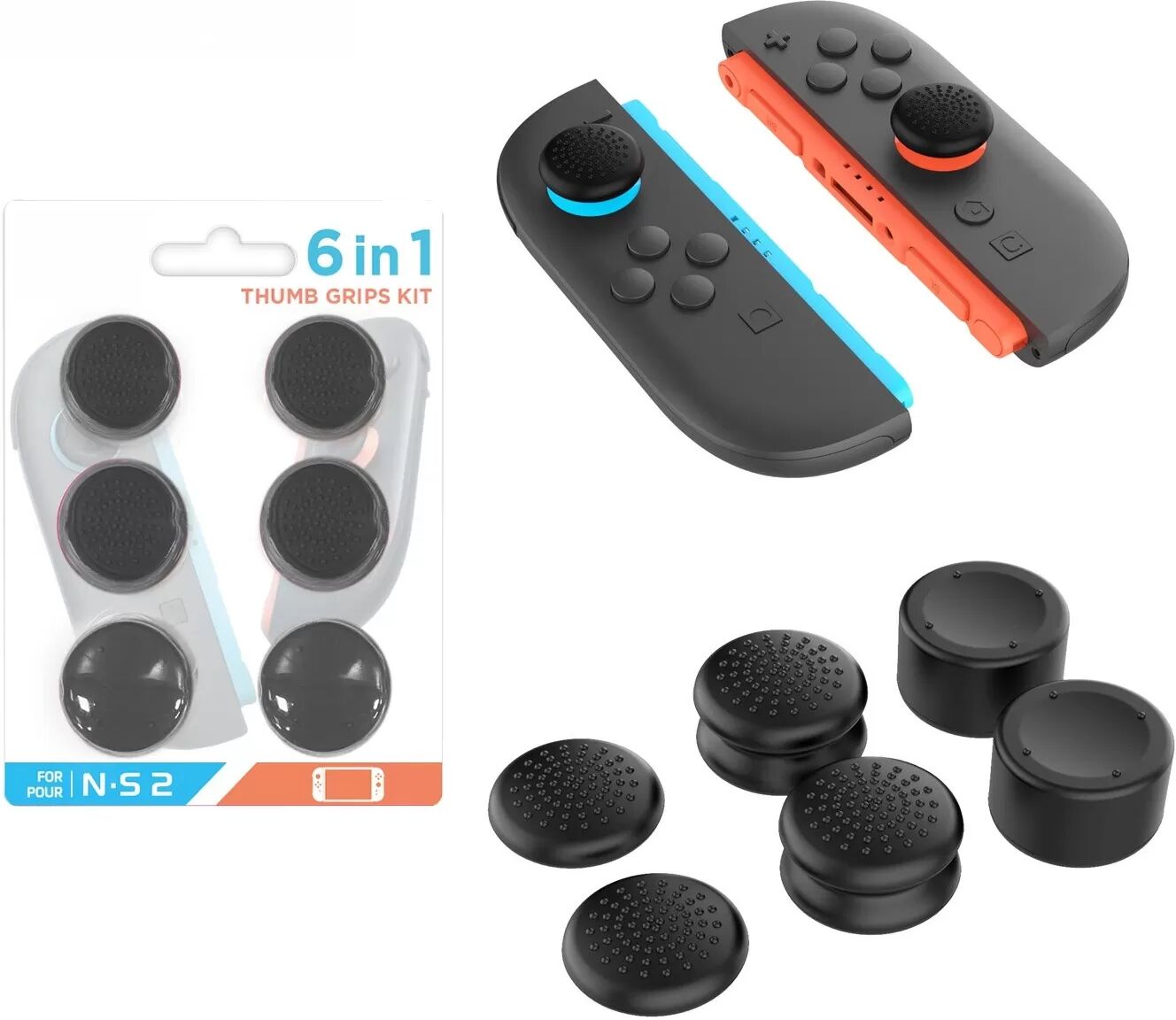 INF Compatible avec l'expérience de jeu avec les capuchons de joystick du contrôleur Switch2
