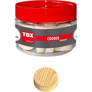 Tox Holzzapfen 015260306, Cookie wood, mit Runddose, konisch, Kiefernholz, glatte Oberfläche, (ØxL) 40 x 10mm, 15 Stück
