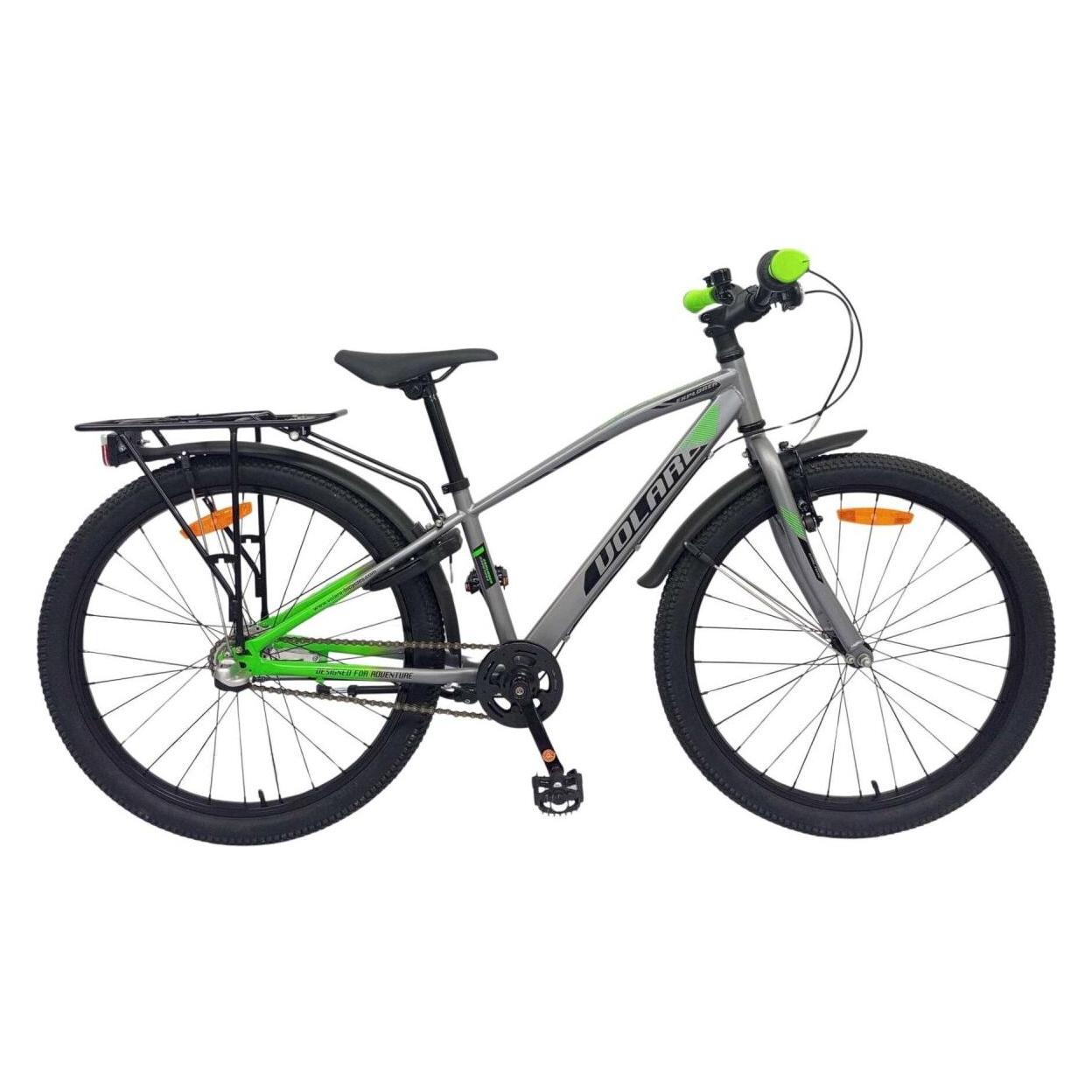 Volare Explorer Kinderfahrrad Jungen 20 Zoll Dunkelgrau mit Licht, Klingel, Schloss und Gepäckträger (20") (71731399)