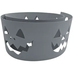 zaun|zu® Sichtschutzstreifen Halloween `Jack O` – Gruselige Kürbisfratzen Fenstergrau 2,55m