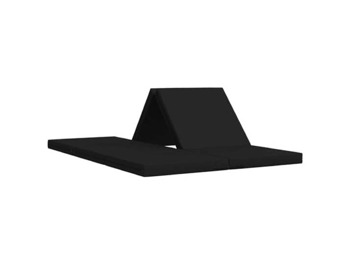 Klappsofa Bett 140 x 67 x 15 cm Schwarz 100% Polyesterstoff, Schaumstofffüllung, abnehmbarer Bezug mit Reißverschluss, kompakt, vielseitig