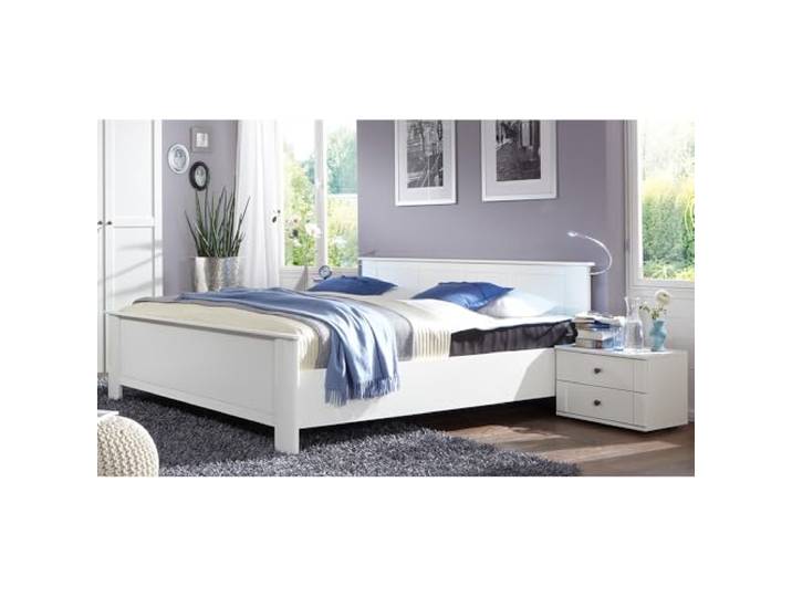 Lomadox Schlafzimmer Set 3-teilig mit Bett 180x200, 2 Nachttische in weiß